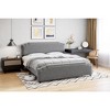 Platform Bed Frame, with Rivet Decor Headboard, Velvet Upholstered Bed Frame with Strong Wood Slat Support, No Box Spring Needed, Gray - 3 of 4