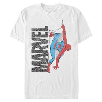 Men's Marvel Spider-Man Fuzzy Logo Web T-Shirt