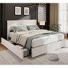 Bed Frame with 4 Storage Drawers, Platform Bed Frame with Upholstered Channel Tufted Headboard, Strong Wooden Slats Support, No Box Spring Needed - 4 of 4