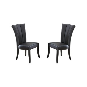 Simple Relax Set of 2 Faux Leather Dining Chairs, Black - 1 of 4