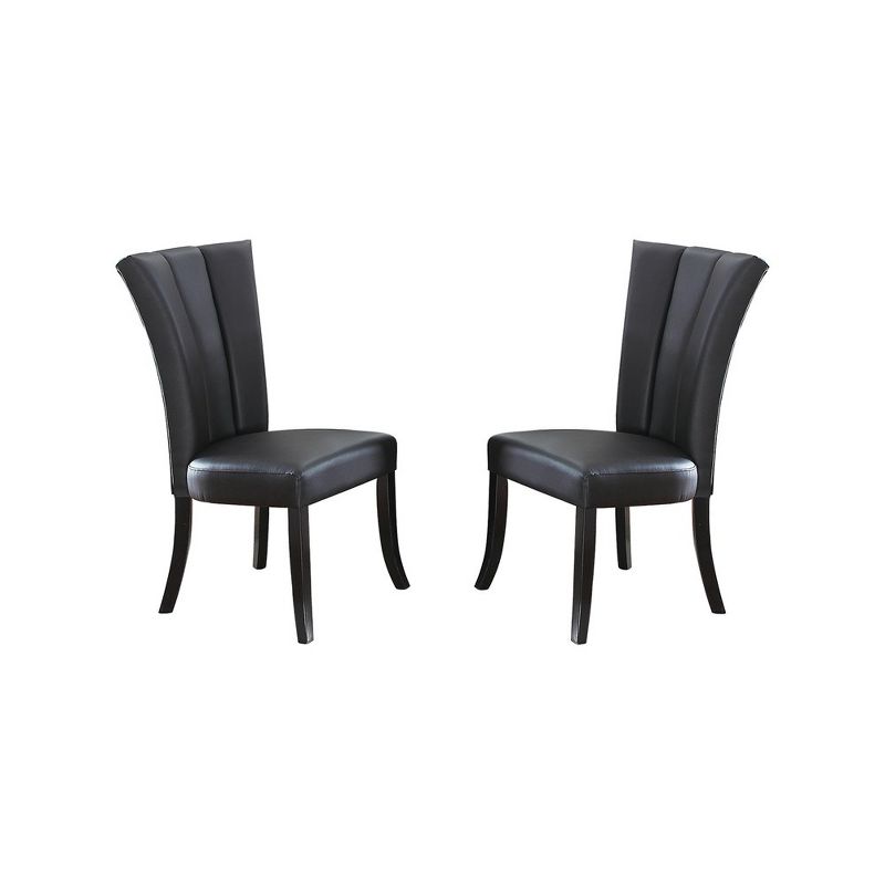Simple Relax Set of 2 Faux Leather Dining Chairs, Black, 1 of 6