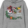 Tom & Jerry Christmas Goodie Bag Long Sleeve Gray Heather Adult Hooded Sweatshirt - 2 of 3