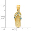 Black Bow Jewelry 14k Yellow Gold December Cubic Zirconia Birthstone Flip Flop Pendant - 3 of 4