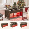 Buenhomino Lift Top Coffee Table, 4in1 Convertible Coffee Tables with LED Light and Charging Station, Farmhouse Coffee Table Converts to Dining Table - 3 of 4