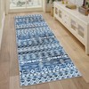 Modern Geometric Area Rug for Living Room, Plush & Soft Faux Wool,Machine Washable Non-Slip Large Carpet for Living Room, Bedroom - 3 of 4