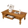 ORRD Vintage Wooden Coffee Table with Storage Drawer - No-Tools Assembly Farmhouse Cocktail Table for Living Room - 2 of 4