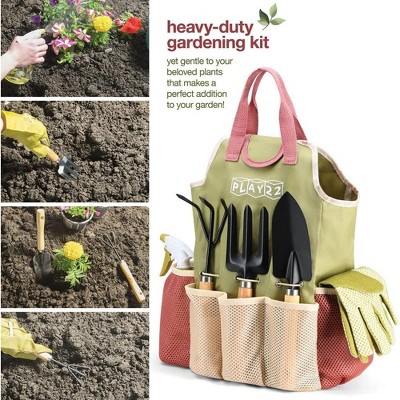 Gardening Tools Set of 10 Pieces - Complete Garden Tool Kit Comes with Bag, Gloves, Garden Tool Set with Spray Bottle Indoors & Outdoors – Play22Usa