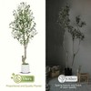 Faux olive tree, artificial olive tree for indoor use with white pot and green fake moss, suitable for office living room bedroom hallway decoration - 4 of 4