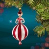 De Carlini Italian Ornaments 7.5 Inch Dottie Merristripe Christmas Tree Ornament , Christmas Decor Retro Girl Mgd (1PC) - 2 of 4