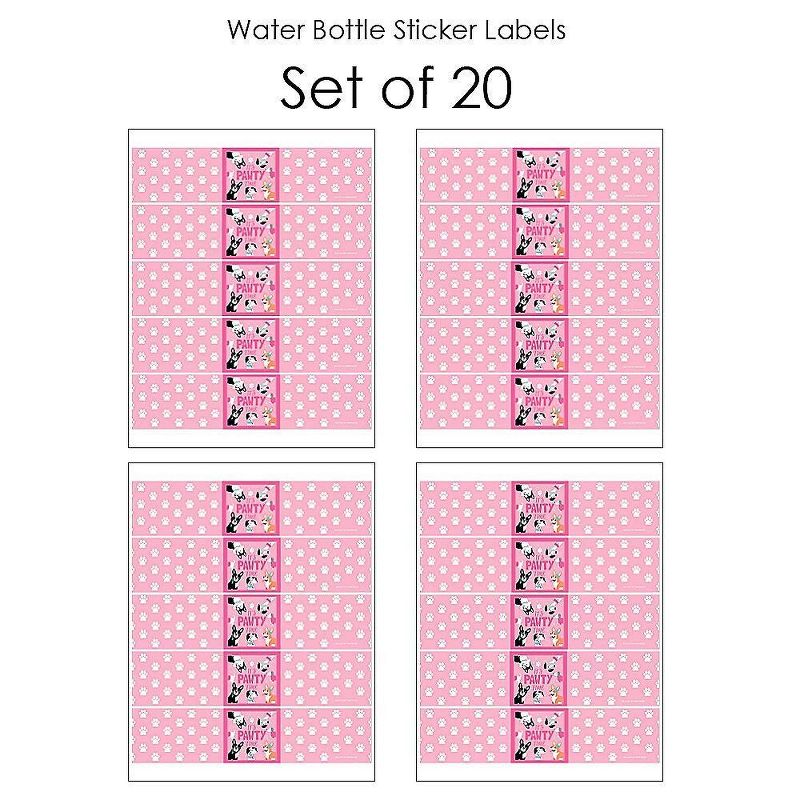 Big Dot of Happiness Pawty Like a Puppy Girl - Pink Dog Baby Shower or Birthday Party Water Bottle Sticker Labels - Set of 20, 3 of 6