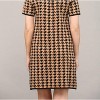 Women's HOUNDSTOOTH MOCK NECK SHORT SLEEVE SWEATER DRESS - Fate - 3 of 3