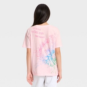Girls' Wicked Short Sleeve Oversized Front and Back Graphic T-Shirt - Light Pink - 1 of 4