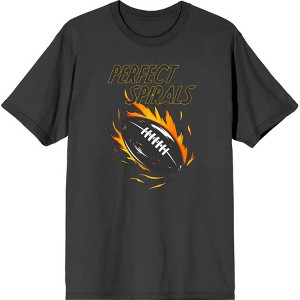 "Perfect Spirals" Flaming Football Adult Crew Neck Short Sleeve Tee - 1 of 2