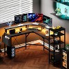Nasitip 62" L-Shaped Gaming Desk with Monitor Stand, LED Lights & Power Outlets, Home Office Computer Desk with Storage - 2 of 4