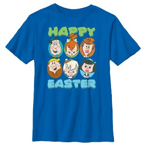 Boy's The Flintstones Happy Easter Family Portraits T-Shirt - 1 of 4