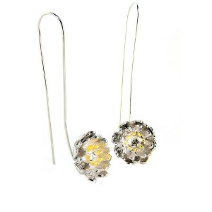Flower Drop Long Earrings for Women Dangle Hook Gold Plated Ginger Lyne Collection - 1 of 4