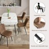 Chair, Office Chair, 2 Set leather Upholstered Dining Chair, with Backrest and Metal Legs, Dining Room, Bedroom, Office, Meeting Room - 2 of 4