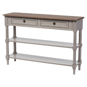 Edouard French Provincial Style Console Table with 2 Drawers - White/Light Brown - Baxton Studio - 1 of 4