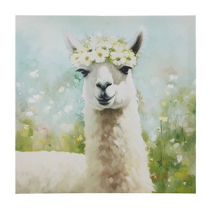 Madison Park 16"x16" Sunshine Happy Farm Animals Canvas Wall Decor Art Green - 1 of 4