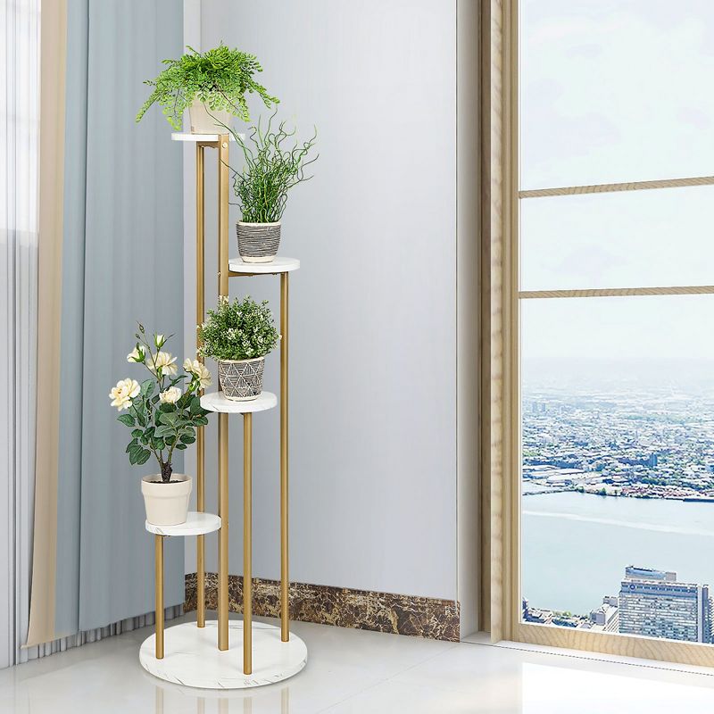 Costway 4-Tier Metal Plant Stand 48.5'' Tall Potted Planter Display Shelf Storage Rack, 3 of 11