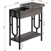 HomeStock Belmont Compact Flip Top End Table with Built In Charging Station, USB Ports, Outlets and Extra Shelf for Modern Living - 4 of 4