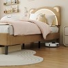 Kids Bed Frame, Upholstered Platform with Adjustable Headboard & LED, Wooden Slats, No Box Spring - 2 of 4