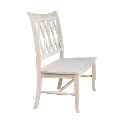 Classic Unfinished Solid Wood Double X-Back Bench