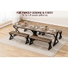 Kitchen Room Table Set with Benches, 44.8" Dining Table Set for 4, Metal Kitchen Table Set with X Metal Frame, Ideal for Kitchen, Apartment, Studio - 3 of 4