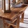 Alaterre Furniture 42" Berkshire Natural Brown Live Edge Coffee Table Solid Wood: Acacia, Non-Toxic Finish, Form Base - 3 of 4