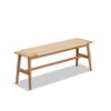 Woven Design Natural Oak Wood Dining Bench Bed Bench for Dining Room, Bedroom, Bathroom - 4 of 4