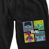 Universal Trolls Characters and Title Logo Men's Black Lounge Shorts - 2 of 4