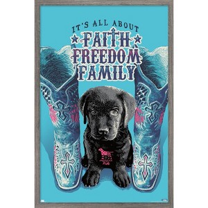 Trends International Jim Baldwin - Faith, Freedom, Family Framed Wall Poster Prints - 1 of 4