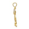 Black Bow Jewelry 14k Yellow Gold & White Rhodium Moveable Owl Pendant, 17mm (5/8 inch) - 2 of 4