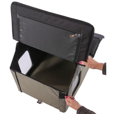 Extra-Wide Olive and Black Outdoor Cat House with Insulated Roof