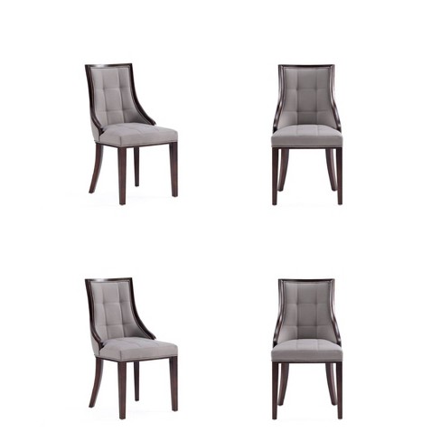 Gray leather dining discount chairs set of 4