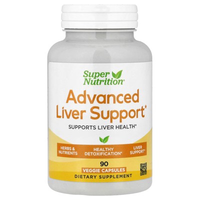 Super Nutrition Advanced Liver Support with Milk Thistle Extract, L-Glutathione, Alpha Lipoic Acid, and Grape Seed Extract, 90 Veggie Capsules