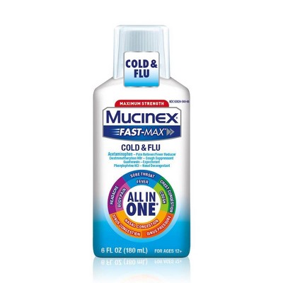 Mucinex Fast-Max Cold & Flu Relief Liquid - Acetaminophen - 6 fl oz