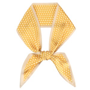 INSPIRE CHIC Women's Polka Dots Contrast Color Skinny Long Satin Silky Ribbon Neck Scarves 1Pc - 1 of 4