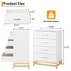 White Dresser for Bedroom, 4 Drawer Dresser with Golden Handles, Wooden Storage Cabinet for Living Room, Hallway, Nursery - 4 of 4