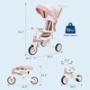 7-in-1 Foldable Baby Tricycle with Adjustable Parent Handle – Toddler Trike with Safety Harness, Wheel Brakes & Removable Canopy - 4 of 4