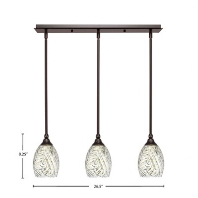 Toltec Lighting Any 3 - Light Chandelier in  Dark Granite with 5" Natural Fusion Shade