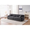 TiramisuBest LY-003 Beige White Deep Seat Compression Sofa 3 Seater with Beige for sofa - 2 of 4