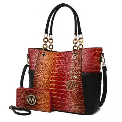 MKF Collection Bonita Crocodile Embossed Tote handbag with Wallet by Mia K