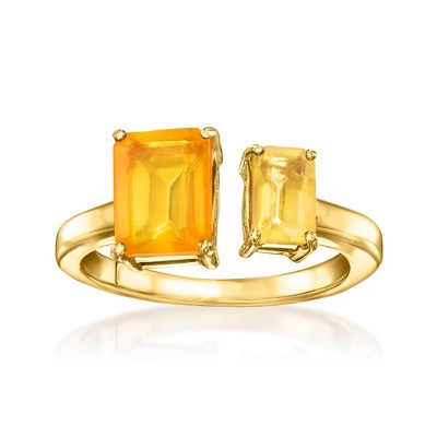 Ross-Simons Fire Opal Toi Et Moi Ring in 18kt Gold Over Sterling