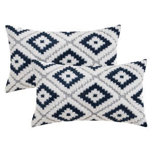 REGALWOVEN Geometric Pattern Soft Short Plush Decorative Throw Pillow Covers for Sofa Bedroom Living Room 2 Pcs - 1 of 4