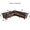 99.5'' PU Leather L-Shaped Sectional SofasCouch with Rolled Arms, Nailhead Trim and Tufted Back, 5-Seater for Living Room - 2 of 4