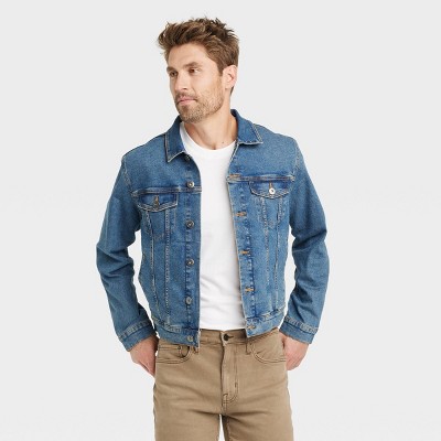 Men's Faux Shearling Lined Denim Trucker Jacket - Goodfellow & Co