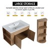 Akoasm 30 Inch Wall Bathroom Storage Vanity Cabinet Rack With Soft Close Doors(WITH SINK)-Oak - 3 of 4