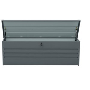 Cesicia 260 Gallon Metal Outdoor Deck Box Waterproof, Lockable Large Patio Storage Box, for Pool Accessories, Garden Tools, Dark Gray - 1 of 4
