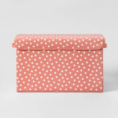 Small Plastic Storage Bin - White Polkadot on Black – Playroom